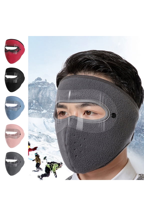 Winter Warm Windproof Mask with Clear Eye Window Full Protection,Soft Polyester,Washable for Ski Cycling Hiking,Winter