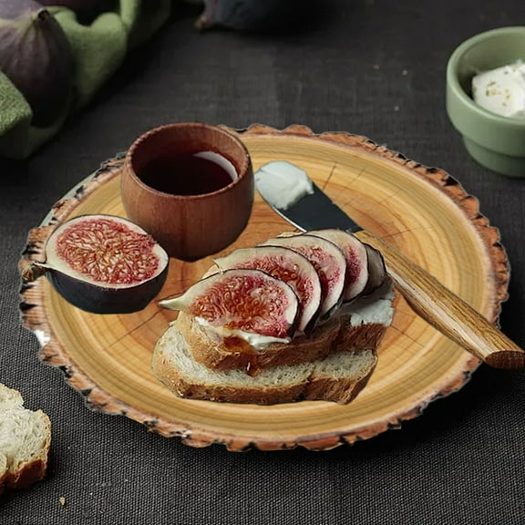 Nsxcdh Wood Grain Dinner Plates Camping Party Paper Multicolor 9.1x9.1in Rustic Vintage Tableware for Hunting Birthday Home