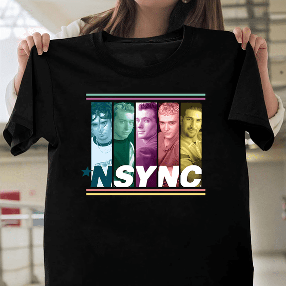 Nsync Boy Band Multicolored Boxes Pop Music Group Vintage 90s Fan Merch V40078 Unisex T-Shirt, Size Up to 5XL