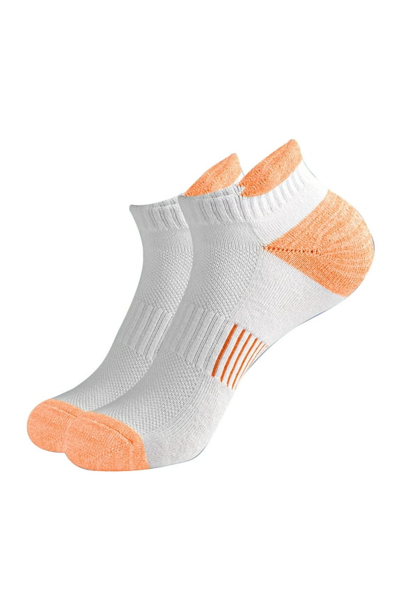 Ankle Winter Socks Women Cotton Orange Athletic Socks Color Block Thermal Comfy Socks Women M