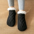 thumbnail image 1 of NTACZA Black Women Socks Size 10-13 Thick Above Ankle Fleece Lined Slipper Socks Ladies Thermal Grippy Knitted Snow Socks XL, 1 of 4