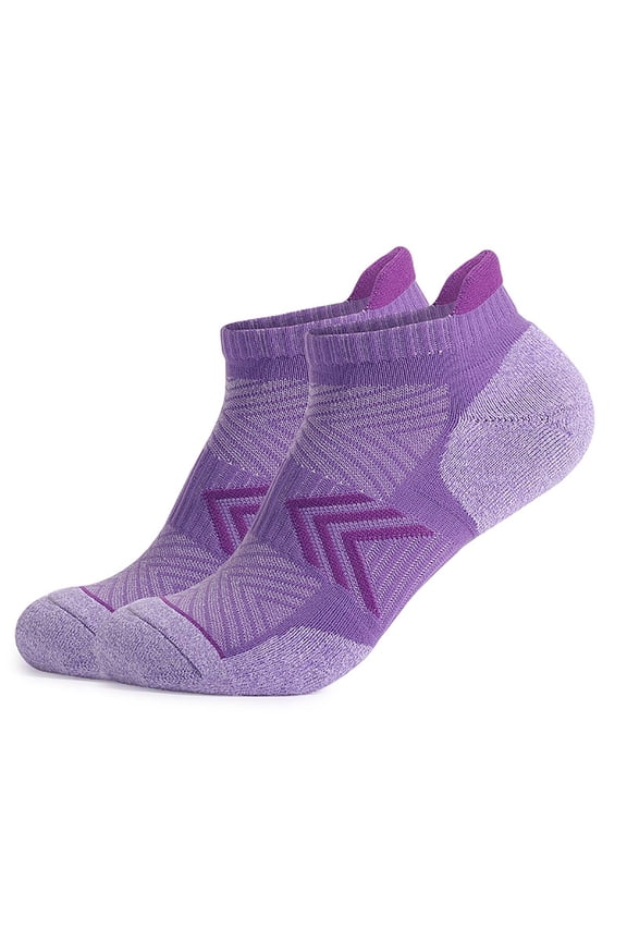 Cotton Warm Socks for Women Purple Athletic Ankle Socks Cushioned Running Graphic Ladies Socks M