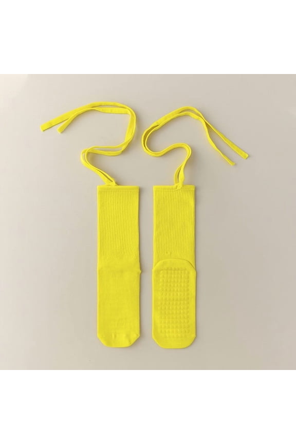 Yellow Winter Socks for Women Non Slip Cotton Athletic Yoga Socks Cycling Pilate Womens Socks Free Size