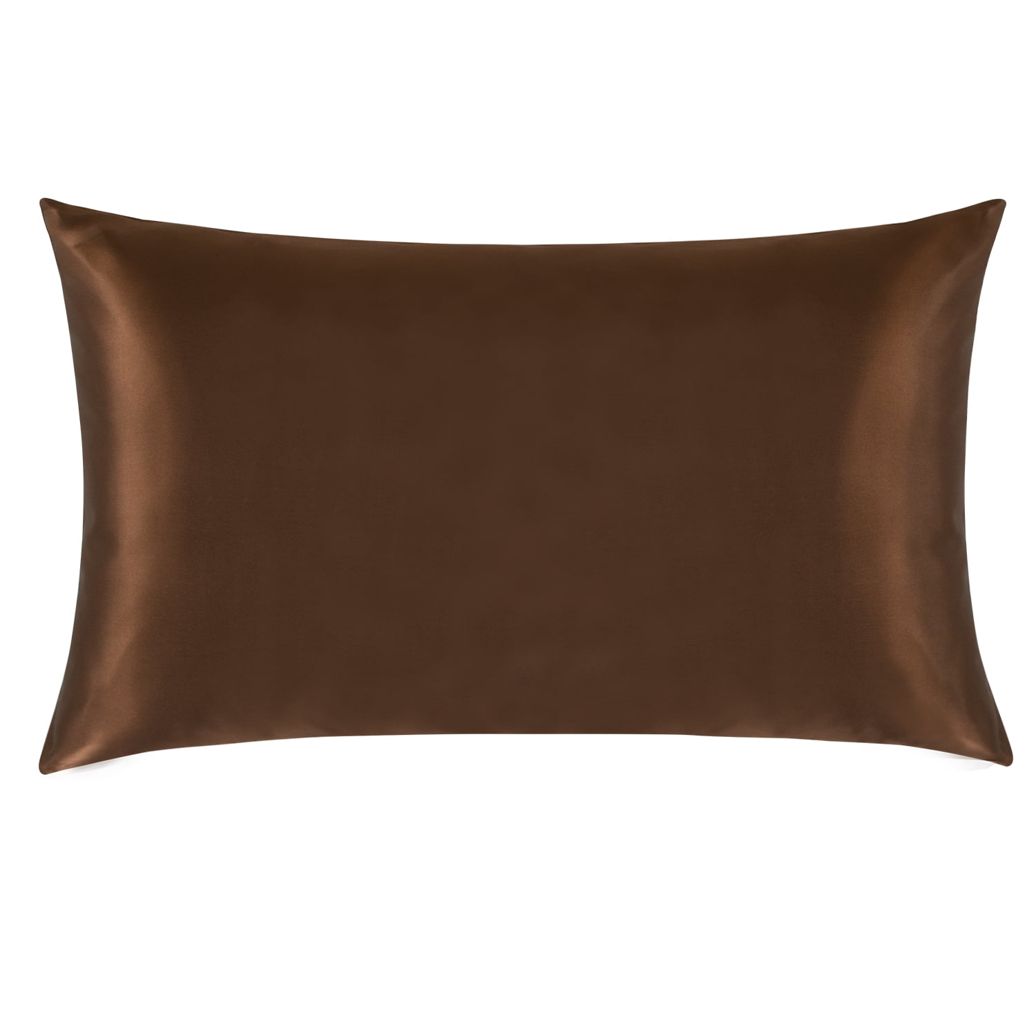 Ntbay 1 Pack 100% Mulberry Silk King Pillowcase with Hidden Zipper, Luxurious Both Side 19 Momme Pillow Case, 20" x 36", Brown