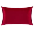 thumbnail image 1 of Ntbay 1 Pack 100% Mulberry Silk King Pillowcase with Hidden Zipper, Luxurious Both Side 19 Momme Pillow Case, 20" x 36", Red, 1 of 6