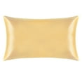thumbnail image 1 of Ntbay 1 Pack 100% Mulberry Silk King Pillowcase with Hidden Zipper, Luxurious Both Side 19 Momme Pillow Case, 20" x 36", Yellow, 1 of 6