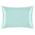 thumbnail image 1 of Ntbay 1 Pack 100% Mulberry Silk Queen Pillowcase with Hidden Zipper, Luxurious Both Side 19 Momme Pillow Case, 20" x 30", Aqua Blue, 1 of 6