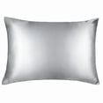 thumbnail image 1 of Ntbay 1 Pack 100% Mulberry Silk Queen Pillowcase with Hidden Zipper, Luxurious Both Side 19 Momme Pillow Case, 20" x 30", Silver Gray, 1 of 6
