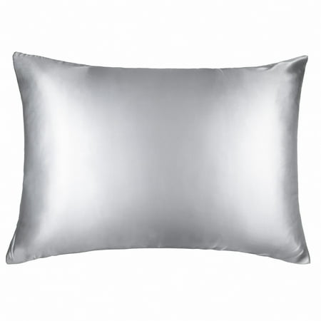 Ntbay 1 Pack 100% Mulberry Silk Queen Pillowcase with Hidden Zipper, Luxurious Both Side 19 Momme Pillow Case, 20" x 30", Silver Gray