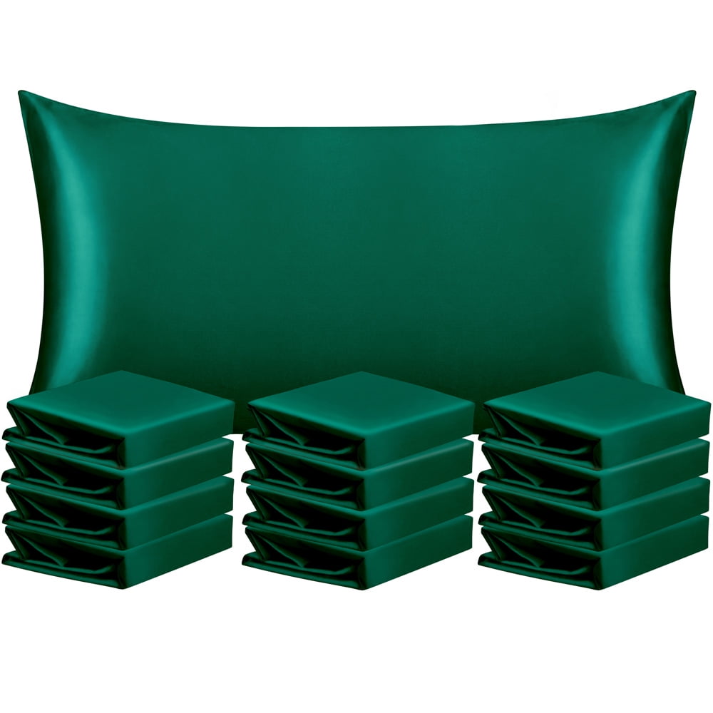 Ntbay 12 Pack Silk Satin King Pillowcases for Hair and Skin, Luxury and Soft Pillow Cases with
