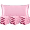 thumbnail image 1 of Ntbay 12 Pack Silk Satin King Pillowcases for Hair and Skin, Luxury and Soft Pillow Cases with Envelope Closure, 20" x 36", Pink, 1 of 5