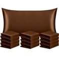 thumbnail image 1 of Ntbay 12 Pack Silk Satin Standard Pillowcases for Hair and Skin, Luxury and Soft Pillow Cases with Envelope Closure, 20" x 26", Brown, 1 of 5