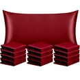 thumbnail image 1 of Ntbay 12 Pack Silk Satin Standard Pillowcases for Hair and Skin, Luxury and Soft Pillow Cases with Envelope Closure, 20" x 26", Red, 1 of 5