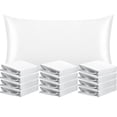 thumbnail image 1 of Ntbay 12 Pack Silk Satin Standard Pillowcases for Hair and Skin, Luxury and Soft Pillow Cases with Envelope Closure, 20" x 26", White, 1 of 5