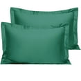 thumbnail image 1 of Ntbay 2 Pack 1800 Thread Count Cotton King Pillow Shams, Super Soft and Breathable Oxford Pillowcases for Bed, 20"x36", Dark Green, 1 of 5