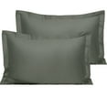 thumbnail image 1 of Ntbay 2 Pack 1800 Thread Count Cotton Queen Pillow Shams, Super Soft and Breathable Oxford Pillowcases for Bed, 20"x30", Dark Gray, 1 of 5