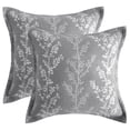 thumbnail image 1 of Ntbay 2 Pack Breathable Cotton Euro Pillow Shams,3 Layer Muslin Decorative Square Pillow Covers with Envelope Closure, 26" x 26", Gray Tree, 1 of 5