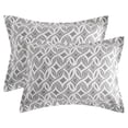 thumbnail image 1 of Ntbay 2 Pack Breathable Cotton Pillow Shams,3 Layer Muslin Decorative Pillow Covers with Envelope Closure, Standard Size, Gray Twisted Line, 1 of 6
