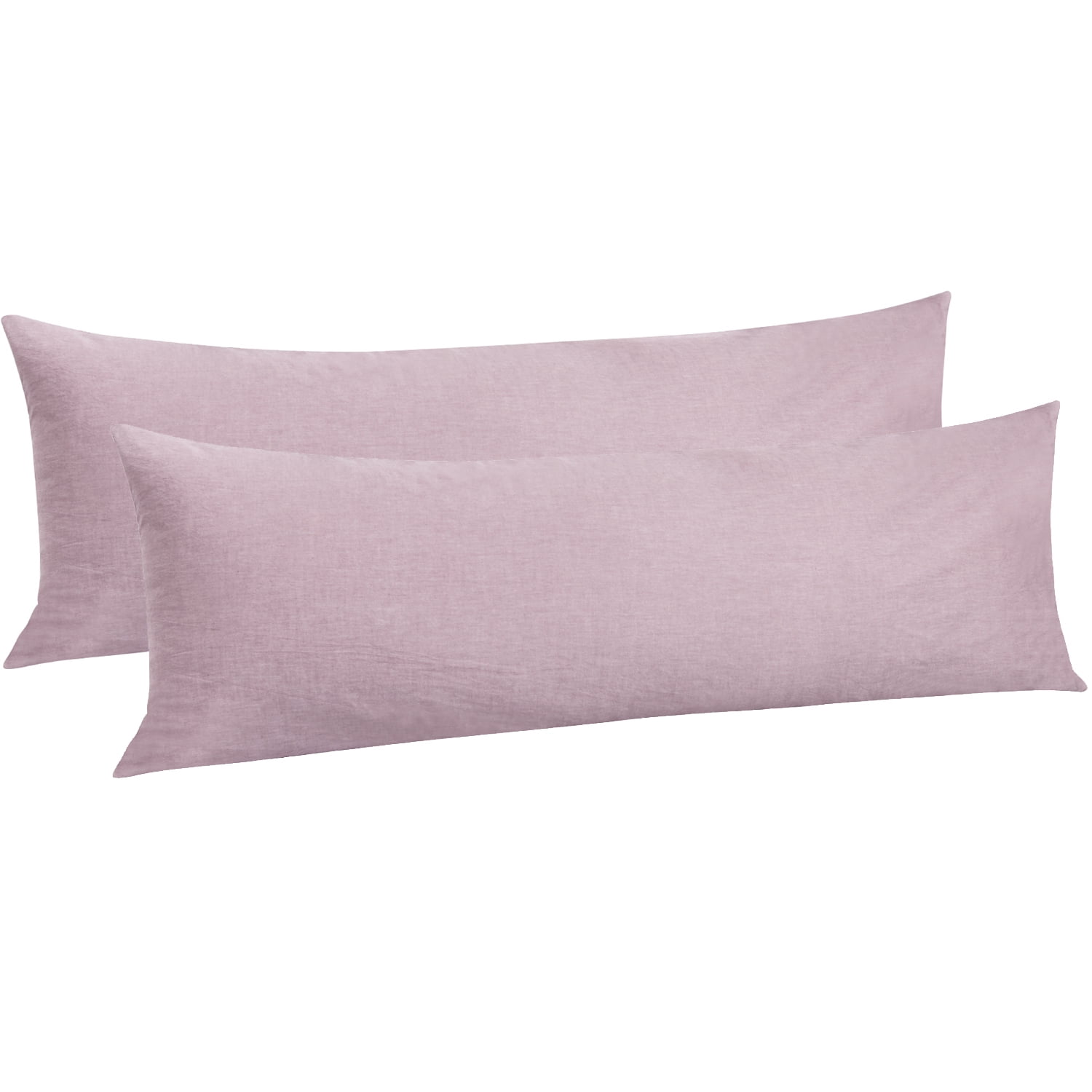 Ntbay 2 Pack Breathable Washed Cotton Body Pillowcases with Envelope