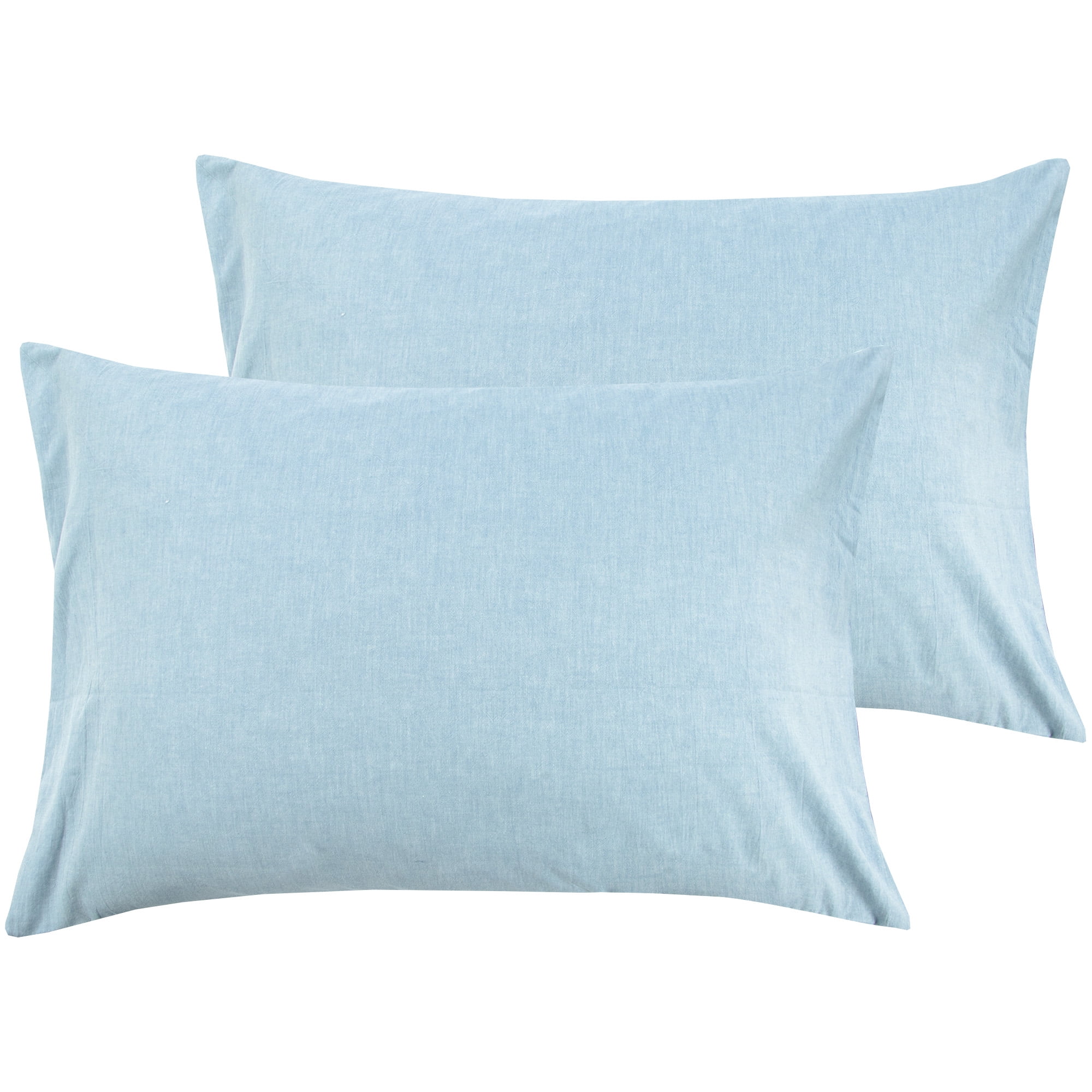 Ntbay 2 Pack Breathable Washed Cotton Queen Size Pillowcases with