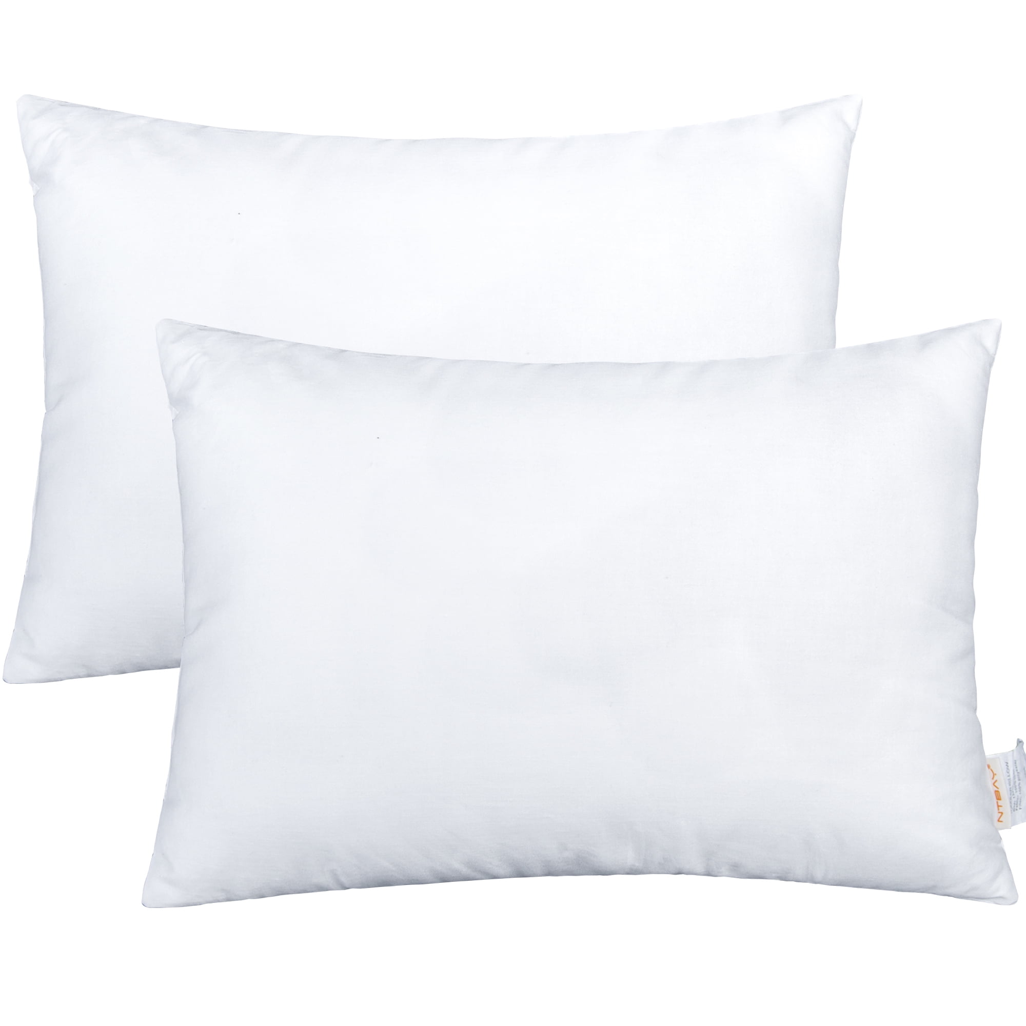 Compact White Microfiber Down Alternative Travel Pillows, 2-Pack