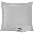 thumbnail image 1 of Ntbay 2 Pack Double Brushed Microfiber Euro Pillow Shams, Super Soft and Cozy European Throw Pillow Covers, Wrinkle, Fade, Stain Resistant Square Pillow Cases, 26" x 26", Light Gray, 1 of 5