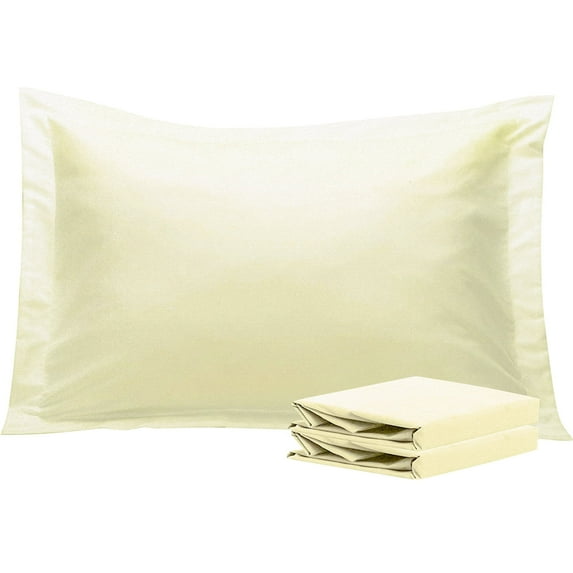 Ntbay 2 Pack Double Brushed Microfiber King Pillow Shams with 2" Flange, Wrinkle, Fade, Stain Resistant Sham, 20"x36", Ivory