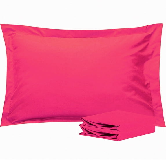 Ntbay 2 Pack Double Brushed Microfiber King Pillow Shams with 2" Flange, Wrinkle, Fade, Stain Resistant Sham, 20"x36", Magenta