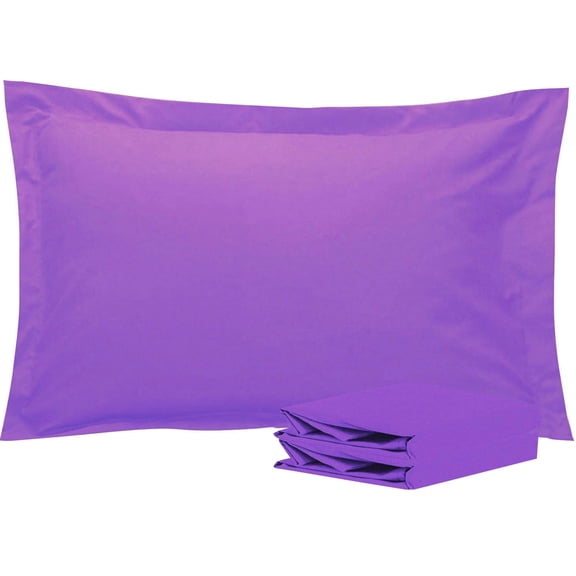 Ntbay 2 Pack Double Brushed Microfiber King Pillow Shams with 2" Flange, Wrinkle, Fade, Stain Resistant Sham, 20"x36", Purple