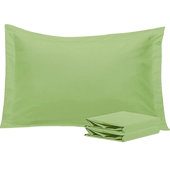 Ntbay 2 Pack Double Brushed Microfiber Queen Pillow Shams with 2" Flange, Wrinkle, Fade, Stain Resistant Sham, 20"x30", Sage Green