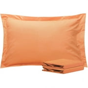 Ntbay 2 Pack Double Brushed Microfiber Standard Pillow Shams with 2" Flange, Wrinkle, Fade, Stain Resistant Sham, 20"x26", Pale Orange