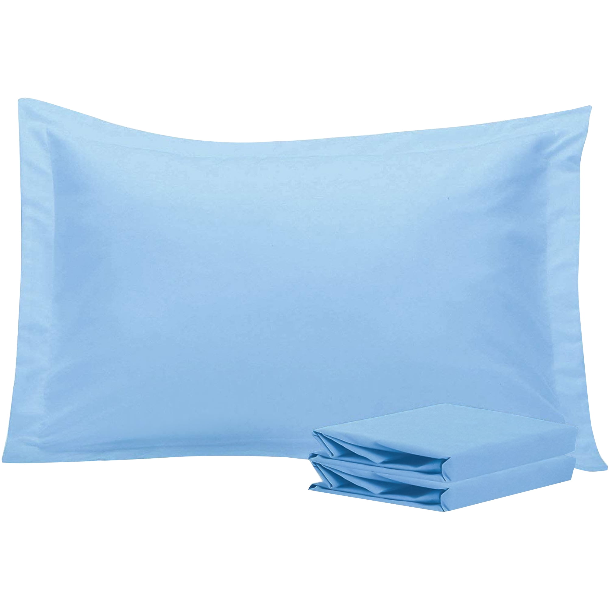 Sky Blue Brushed Microfiber Standard Pillow Shams Set of 2