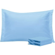 Ntbay 2 Pack Double Brushed Microfiber Standard Pillow Shams with 2" Flange, Wrinkle, Fade, Stain Resistant Sham, 20"x26", Sky Blue