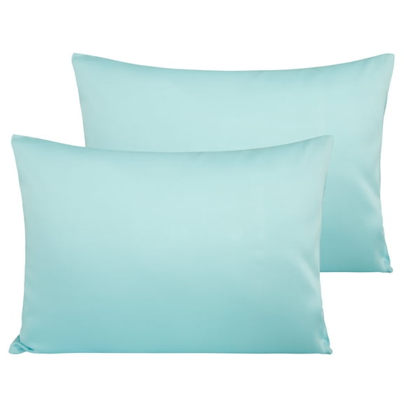 Ntbay 2 Pack Egyptian Cotton Toddler Pillowcases, Soft and Breathable Travel Pillow Covers with Envelope Closure, 13" x 18", Aqua