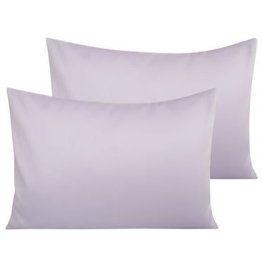Ntbay 2 Pack Egyptian Cotton Toddler Pillowcases, Soft and Breathable Travel Pillow Covers with Envelope Closure, 13" x 18", Light Purple