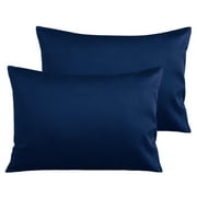 Ntbay 2 Pack Egyptian Cotton Toddler Pillowcases, Soft and Breathable Travel Pillow Covers with Envelope Closure, 13" x 18", Navy Blue