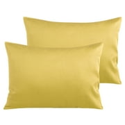 Ntbay 2 Pack Egyptian Cotton Toddler Pillowcases, Soft and Breathable Travel Pillow Covers with Envelope Closure, 13" x 18", Yellow