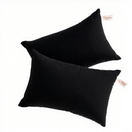 Ntbay 2 Pack Microfiber Soft Tiny Pillows, Machine Washable Travel Pillows, 11" x 7", Black