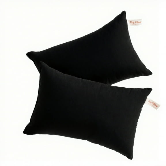 Ntbay 2 Pack Microfiber Soft Tiny Pillows, Machine Washable Travel Pillows, 11" x 7", Black