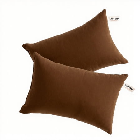 Ntbay 2 Pack Microfiber Soft Tiny Pillows, Machine Washable Travel Pillows, 11" x 7", Chocolate