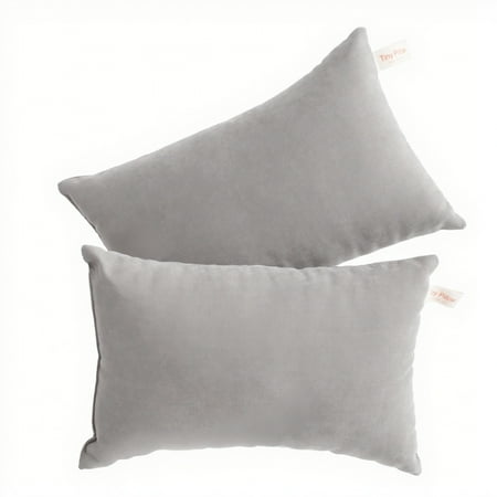 Ntbay 2 Pack Microfiber Soft Tiny Pillows, Machine Washable Travel Pillows, 11" x 7", Light Gray