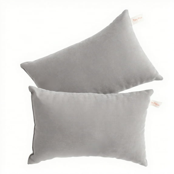 Ntbay 2 Pack Microfiber Soft Tiny Pillows, Machine Washable Travel Pillows, 11" x 7", Light Gray