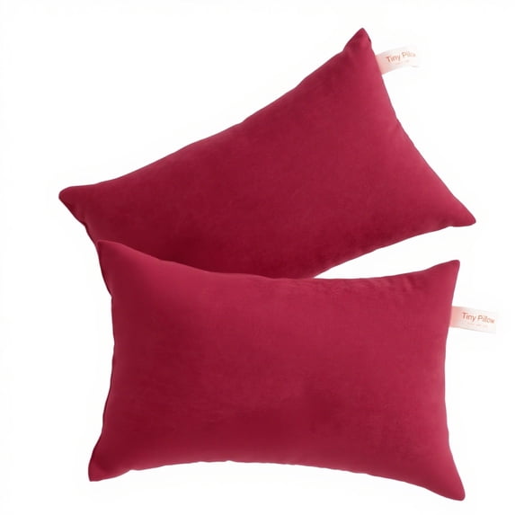 Ntbay 2 Pack Microfiber Soft Tiny Pillows, Machine Washable Travel Pillows, 11" x 7", Red