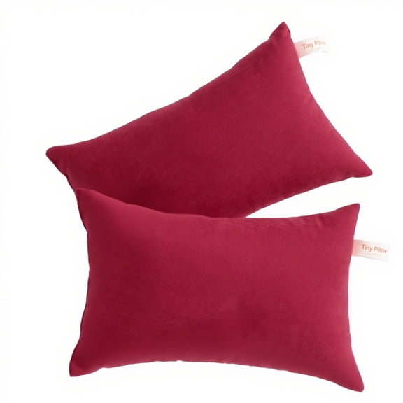 Ntbay 2 Pack Microfiber Soft Tiny Pillows, Machine Washable Travel Pillows, 11" x 7", Red