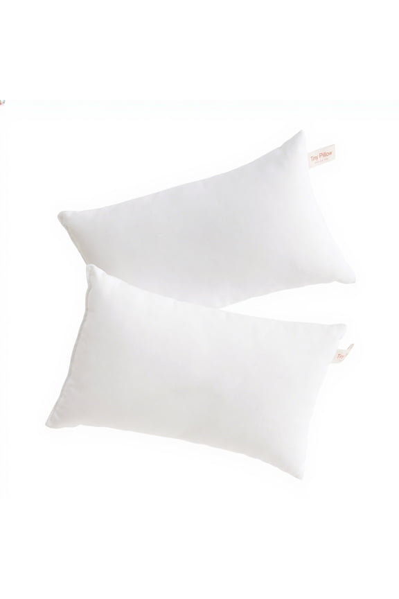 Ntbay 2 Pack Microfiber Soft Tiny Pillows, Machine Washable Travel Pillows, 11" x 7", White