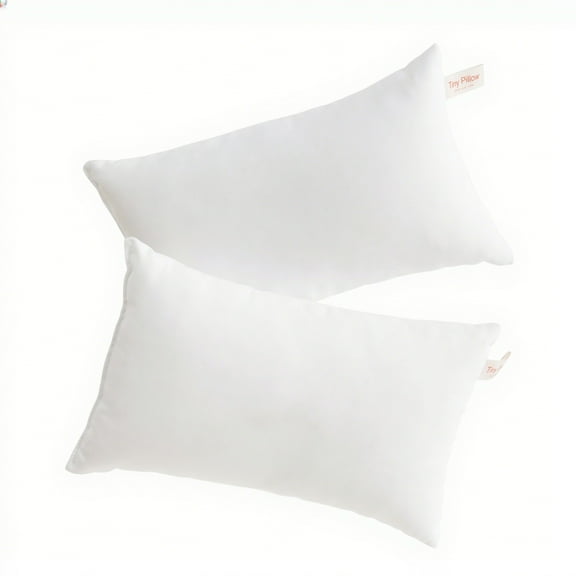 Ntbay 2 Pack Microfiber Soft Tiny Pillows, Machine Washable Travel Pillows, 11" x 7", White