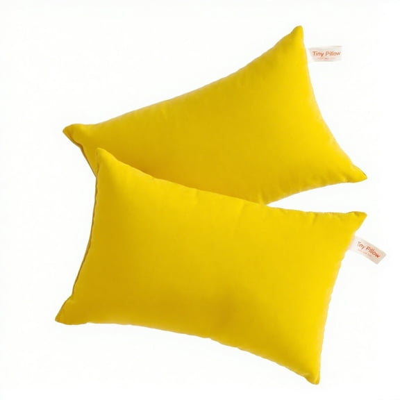Ntbay 2 Pack Microfiber Soft Tiny Pillows, Machine Washable Travel Pillows, 11" x 7", Yellow