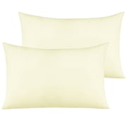 Ntbay 2 Pack Microfiber Toddler Pillowcases, Ultra Soft Travel Pillow Covers with Envelope Closure, 14" x 20", Ivory
