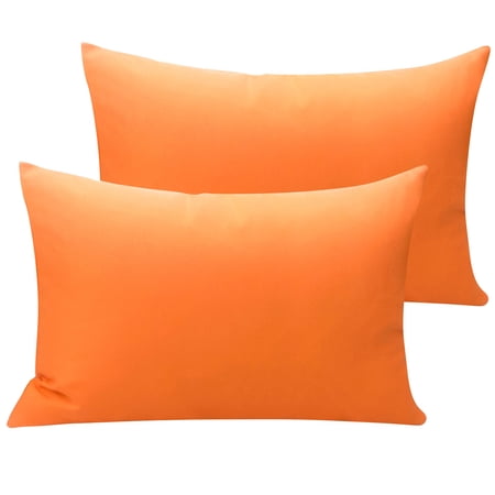 Ntbay 2 Pack Microfiber Toddler Pillowcases, Ultra Soft Travel Pillow Covers with Envelope Closure, 14" x 20", Orange