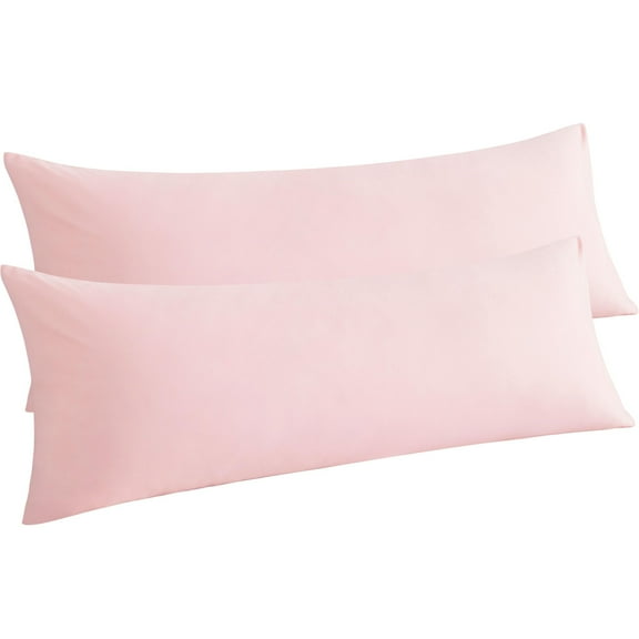 Ntbay 2 Pack Microfiber Ultra Soft Body Pillowcase with Envelope Closure, Wrinkle, Stain Resistant Body Pillow Cover, 20" x 54", Blush Pink (Not Include Body Pillow)